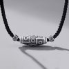 999 Sterling Silver Nine-Eye Dzi Bead Protection Necklace Pendant 999 Sterling Silver Nine-Eye Dzi Bead Protection Necklace Pendant