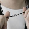 999 Sterling Silver Nine-Eye Dzi Bead Protection Necklace Pendant 999 Sterling Silver Nine-Eye Dzi Bead Protection Necklace Pendant