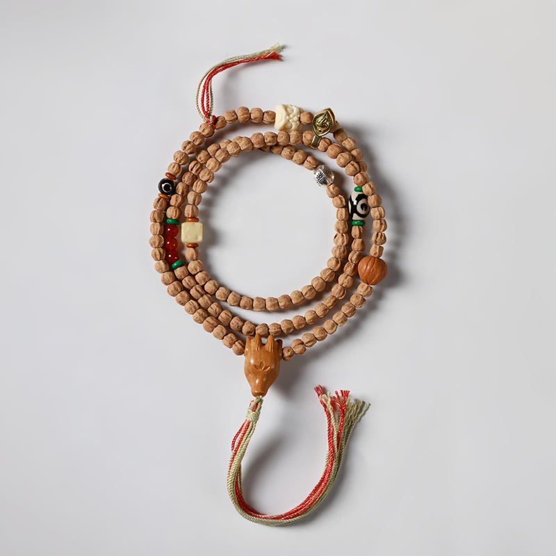 Bodhi Seed Red Agate Wisdom Mala Bracelet Bodhi Seed Red Agate Wisdom Mala Bracelet