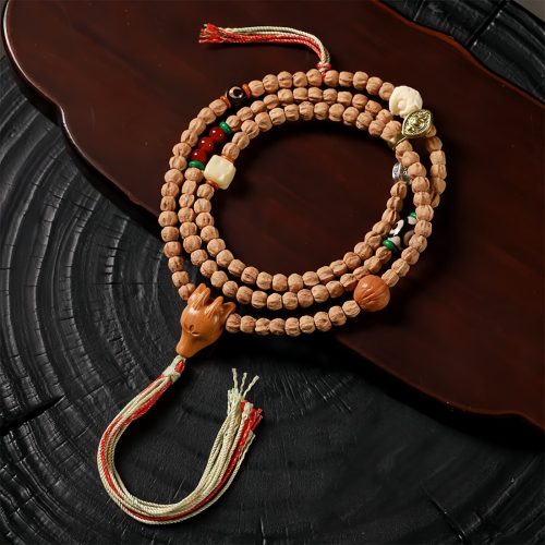 Bodhi Seed Red Agate Wisdom Mala Bracelet