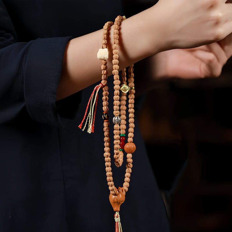 Bodhi Seed Red Agate Wisdom Mala Bracelet Bodhi Seed Red Agate Wisdom Mala Bracelet