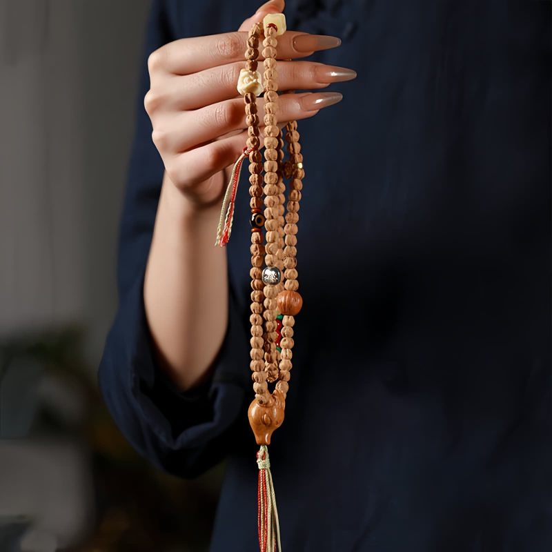 Bodhi Seed Red Agate Wisdom Mala Bracelet Bodhi Seed Red Agate Wisdom Mala Bracelet