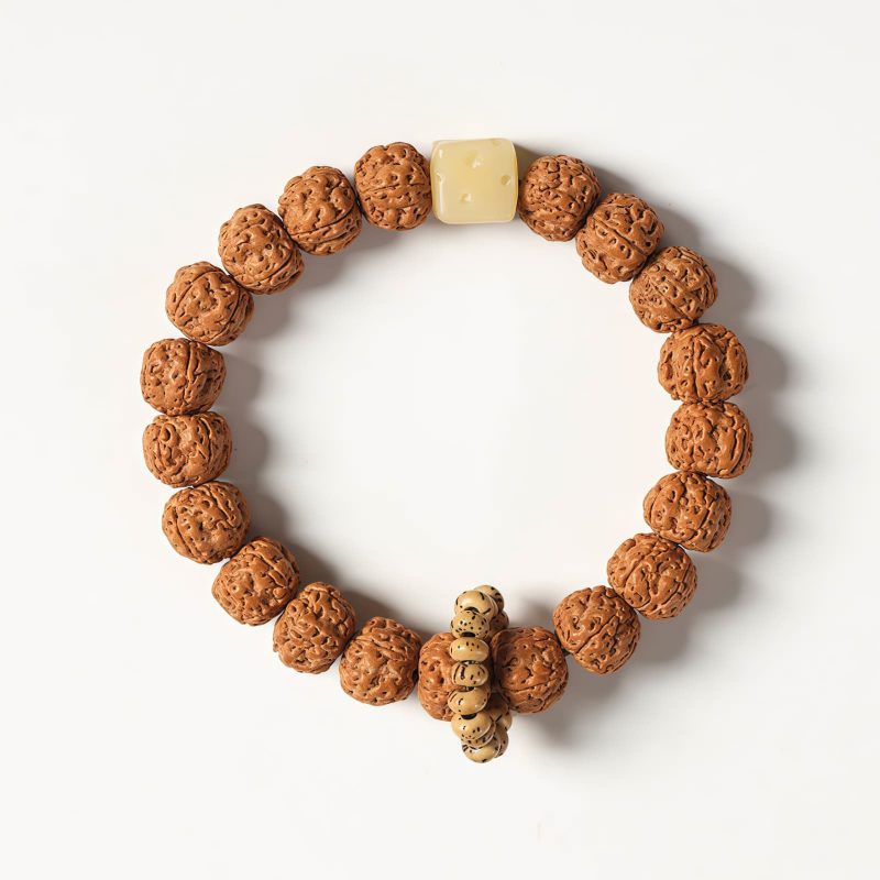 Bodhi Seed Three-eyed Dzi Bead Wealth Bracelet Bodhi Seed Three-eyed Dzi Bead Wealth Bracelet