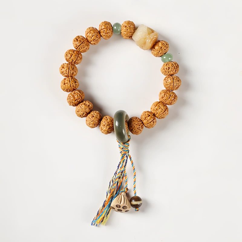 Bodhi Seed Three-eyed Dzi Bead Wealth Bracelet Bodhi Seed Three-eyed Dzi Bead Wealth Bracelet