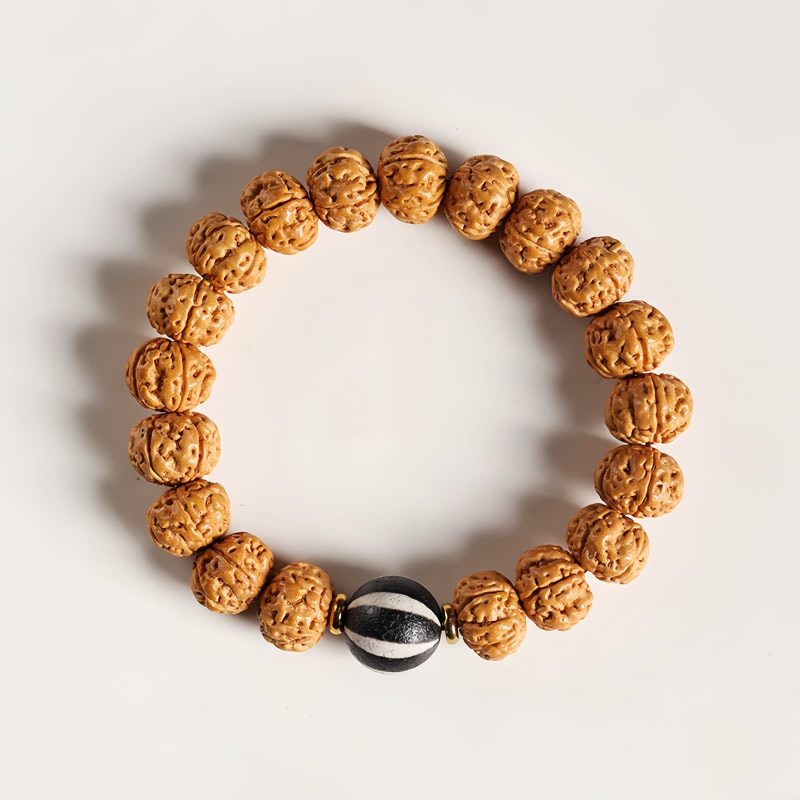 Bodhi Seed Three-eyed Dzi Bead Wealth Bracelet Bodhi Seed Three-eyed Dzi Bead Wealth Bracelet