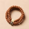 Bodhi Seed Three-eyed Dzi Bead Wealth Bracelet Bodhi Seed Three-eyed Dzi Bead Wealth Bracelet