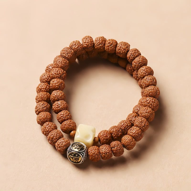 Bodhi Seed Three-eyed Dzi Bead Wealth Bracelet Bodhi Seed Three-eyed Dzi Bead Wealth Bracelet