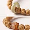 Bodhi Seed Three-eyed Dzi Bead Wealth Bracelet Bodhi Seed Three-eyed Dzi Bead Wealth Bracelet