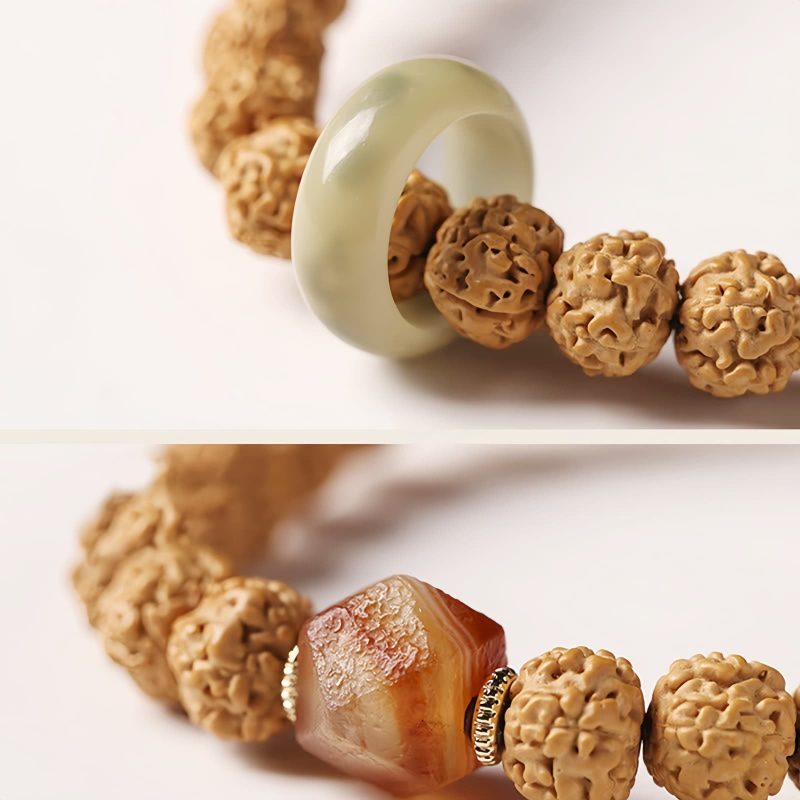 Bodhi Seed Three-eyed Dzi Bead Wealth Bracelet Bodhi Seed Three-eyed Dzi Bead Wealth Bracelet