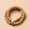 Bodhi Seed Three-eyed Dzi Bead Wealth Bracelet Bodhi Seed Three-eyed Dzi Bead Wealth Bracelet