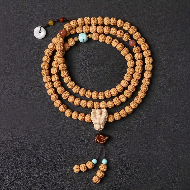 Bodhi Seed Three-eyed Dzi Bead Wealth Bracelet Bodhi Seed Three-eyed Dzi Bead Wealth Bracelet