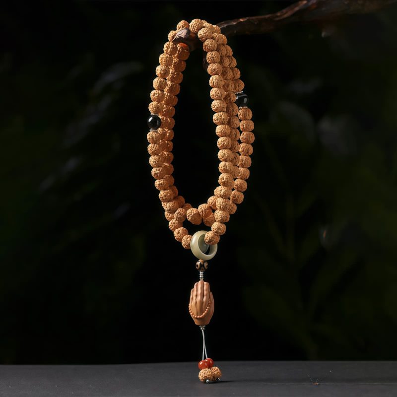 Bodhi Seed Three-eyed Dzi Bead Wealth Bracelet Bodhi Seed Three-eyed Dzi Bead Wealth Bracelet