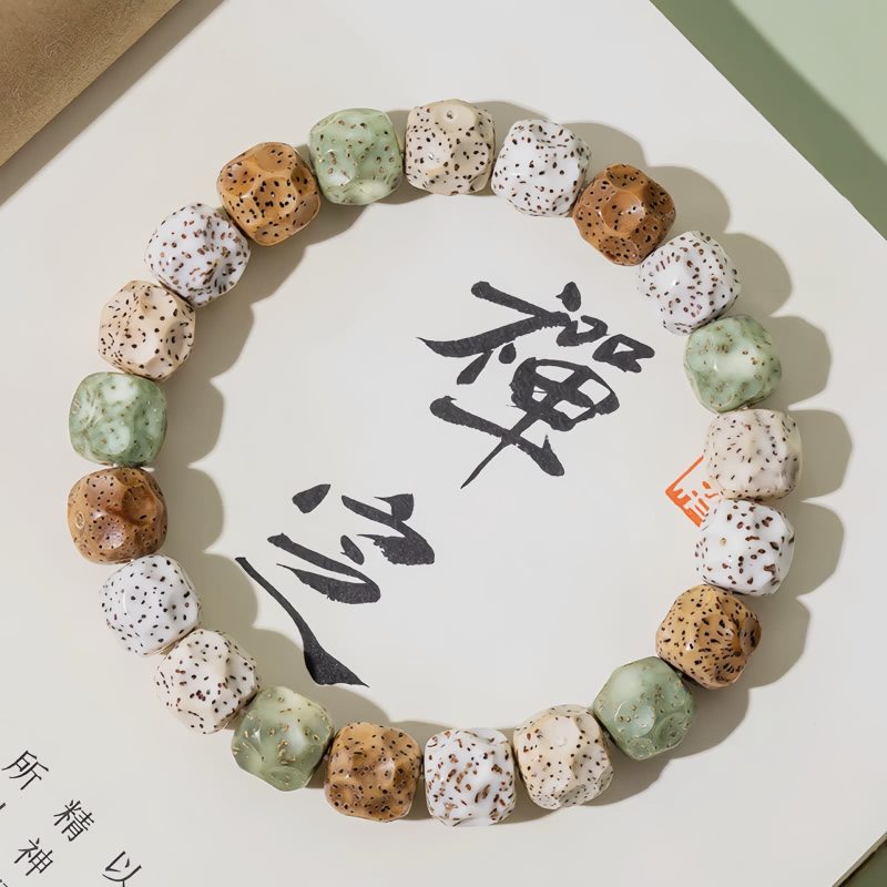 Pulsera de la Riqueza con Semillas de Bodhi Multicolor Colorful Bodhi Seed Wealth Bracelet