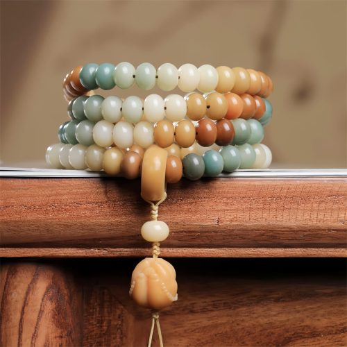Pulseira da Paz de Semente de Bodhi Esculpida à Mão