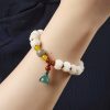 Natural Bodhi Seed Lotus Bracelet with Red Agate Natural Bodhi Seed Lotus Bracelet with Red Agate