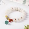 Natural Bodhi Seed Lotus Bracelet with Red Agate Natural Bodhi Seed Lotus Bracelet with Red Agate