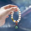 Natural Bodhi Seed Lotus Bracelet with Red Agate Natural Bodhi Seed Lotus Bracelet with Red Agate
