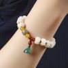 Natural Bodhi Seed Lotus Bracelet with Red Agate Natural Bodhi Seed Lotus Bracelet with Red Agate