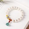 Natural Bodhi Seed Lotus Bracelet with Red Agate Natural Bodhi Seed Lotus Bracelet with Red Agate