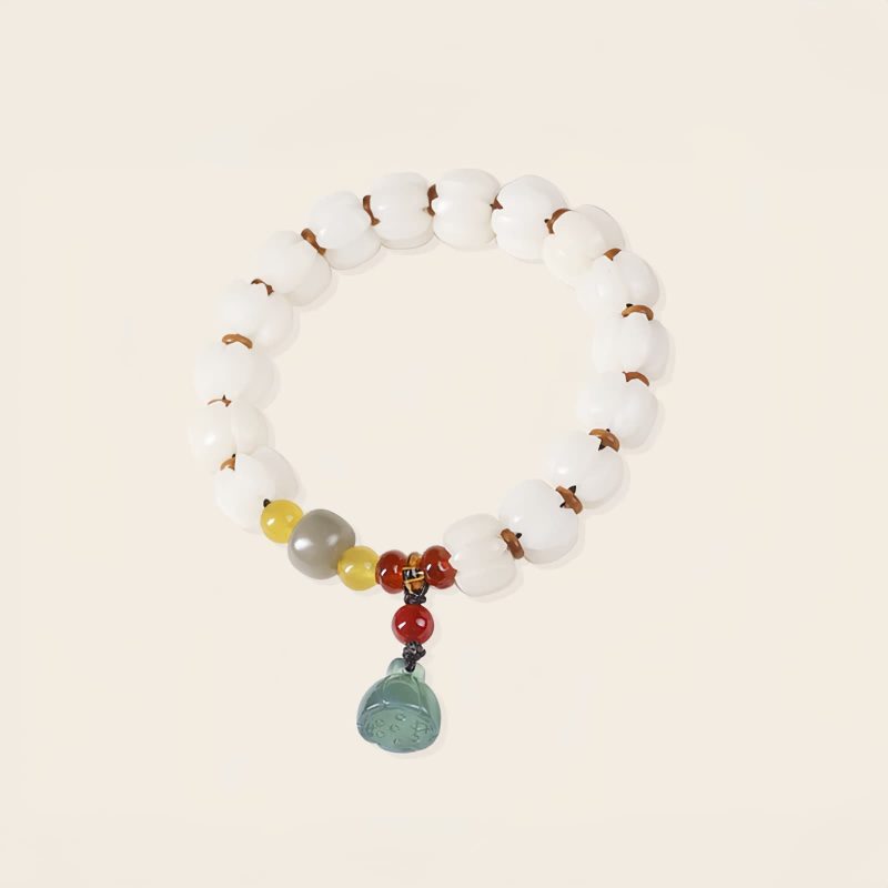 Natural Bodhi Seed Lotus Bracelet with Red Agate Natural Bodhi Seed Lotus Bracelet with Red Agate