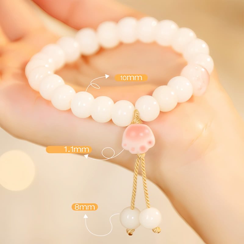 Natural Bodhi Seed Lucky Cat Paw Bracelet Natural Bodhi Seed Lucky Cat Paw Bracelet