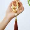 天然菩提樹 獅子舞チャーム 腕輪念珠 Natural Bodhi Seed Dancing Lion Charm Bracelet