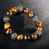 Natural Lava Rock & Tiger Eye Om Mani Padme Hum Bracelet Natural Lava Rock & Tiger Eye Om Mani Padme Hum Bracelet