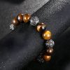 Natural Lava Rock & Tiger Eye Om Mani Padme Hum Bracelet Natural Lava Rock & Tiger Eye Om Mani Padme Hum Bracelet