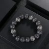 Natural Lava Rock & Tiger Eye Om Mani Padme Hum Bracelet Natural Lava Rock & Tiger Eye Om Mani Padme Hum Bracelet