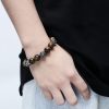 Natural Lava Rock & Tiger Eye Om Mani Padme Hum Bracelet Natural Lava Rock & Tiger Eye Om Mani Padme Hum Bracelet