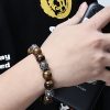 Natural Lava Rock & Tiger Eye Om Mani Padme Hum Bracelet Natural Lava Rock & Tiger Eye Om Mani Padme Hum Bracelet