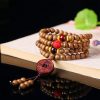 Peach Wood Bodhi Seed Lotus Meditation Bracelet Peach Wood Bodhi Seed Lotus Meditation Bracelet