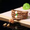 Peach Wood Bodhi Seed Lotus Meditation Bracelet Peach Wood Bodhi Seed Lotus Meditation Bracelet
