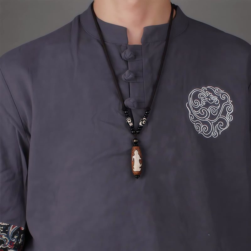 Tibet Dzi Bead Om Mani Padme Hum Avalokitesvara Wealth Necklace Tibet Dzi Bead Om Mani Padme Hum Avalokitesvara Wealth Necklace