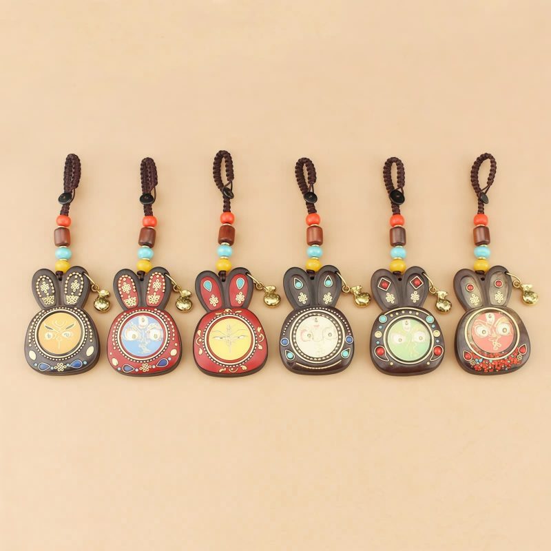Tibetan Ebony Five God of Wealth Key Chain Tibetan Ebony Five God of Wealth Key Chain