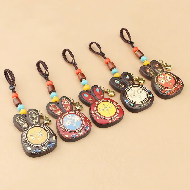 Tibetan Ebony Five God of Wealth Key Chain Tibetan Ebony Five God of Wealth Key Chain