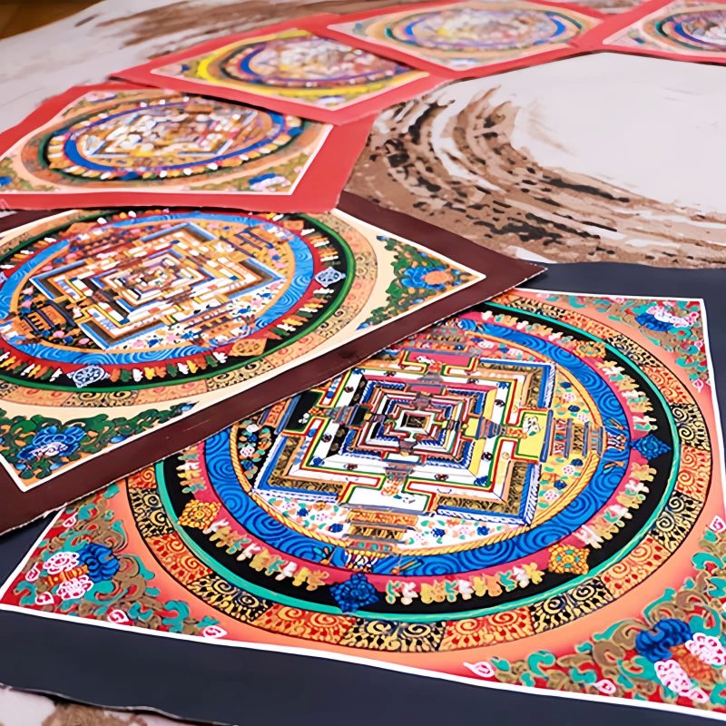 Tibetische Mandala-Thangka Blind Box (Handgefertigt) Tibetan Handmade Mandala Thangka Blind Box