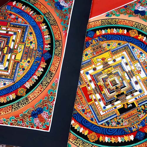 Caja Sorpresa de Thangka: Mandalas Tibetanos Hechos a Mano
