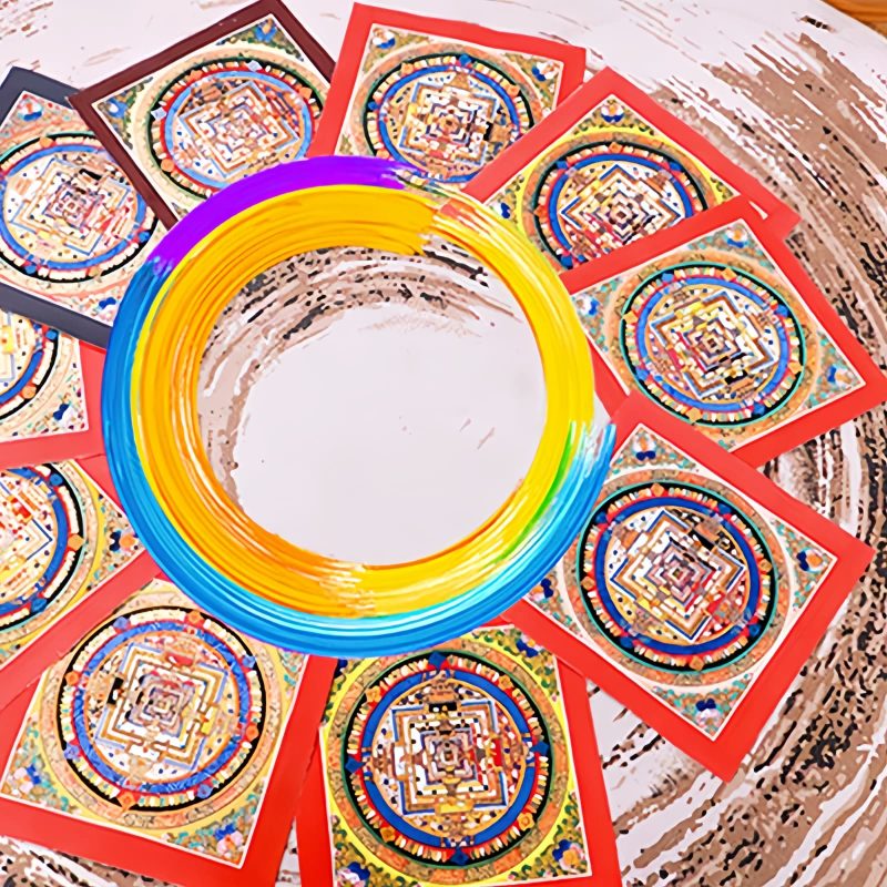 Tibetische Mandala-Thangka Blind Box (Handgefertigt) Tibetan Handmade Mandala Thangka Blind Box