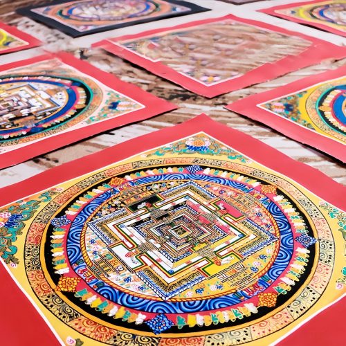 Caja Sorpresa de Thangka: Mandalas Tibetanos Hechos a Mano