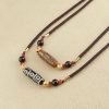 Tibetan Nine-Eye Dzi Bead Protection Necklace Tibetan Nine-Eye Dzi Bead Protection Necklace