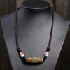 Agate Tibetan Dzi Bead Protection Necklace Agate Tibetan Dzi Bead Protection Necklace