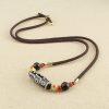 Tibetan Nine-Eye Dzi Bead Protection Necklace Tibetan Nine-Eye Dzi Bead Protection Necklace