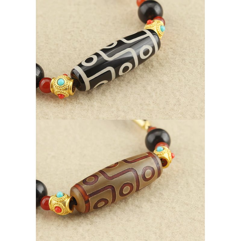 Tibetan Nine-Eye Dzi Bead Protection Necklace Tibetan Nine-Eye Dzi Bead Protection Necklace
