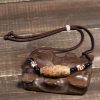 Agate Tibetan Dzi Bead Protection Necklace Agate Tibetan Dzi Bead Protection Necklace