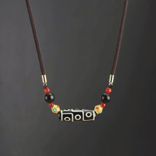 Tibetan Nine-Eye Dzi Bead Protection Necklace