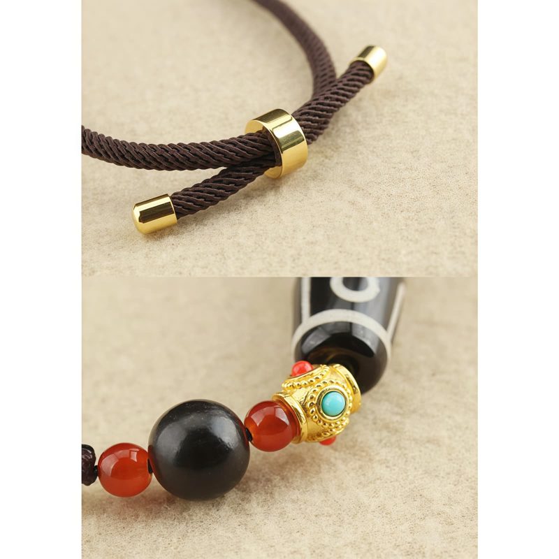 Tibetan Nine-Eye Dzi Bead Protection Necklace Tibetan Nine-Eye Dzi Bead Protection Necklace