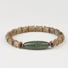 Tibetan Nine-Eye Dzi Bead Sandalwood Peace Bracelet Tibetan Nine-Eye Dzi Bead Sandalwood Peace Bracelet