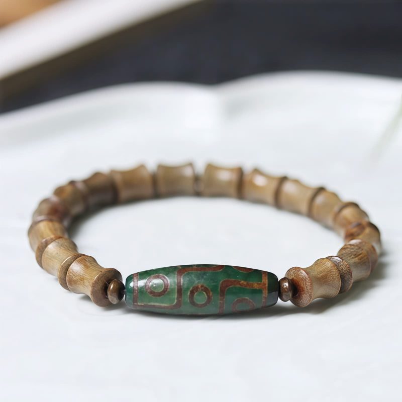 Tibetan Nine-Eye Dzi Bead Sandalwood Peace Bracelet Tibetan Nine-Eye Dzi Bead Sandalwood Peace Bracelet