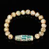 Pulsera Tibetana de Sándalo y Cuenta Dzi de Nueve Ojos para la Abundancia Tibetan Nine-Eye Dzi Bead Sandalwood Wealth Bracelet